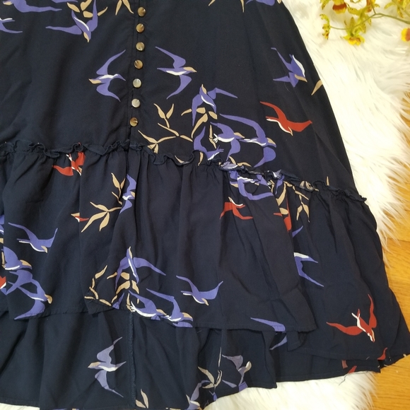 COPY - MAEVE ANTHROPOLOGIE Blue Bohemian Asymmetrical Midi Skirt SIZE 0P. - Picture 9 of 17